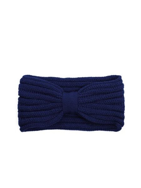 Podzimní čelenka pletená modrá