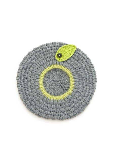 Dívčí baret s kvítkem šedý