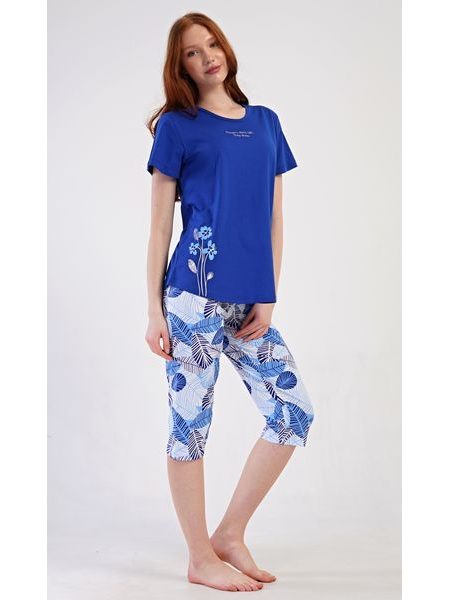 Dámské pyžamo kapri Julie - modrá