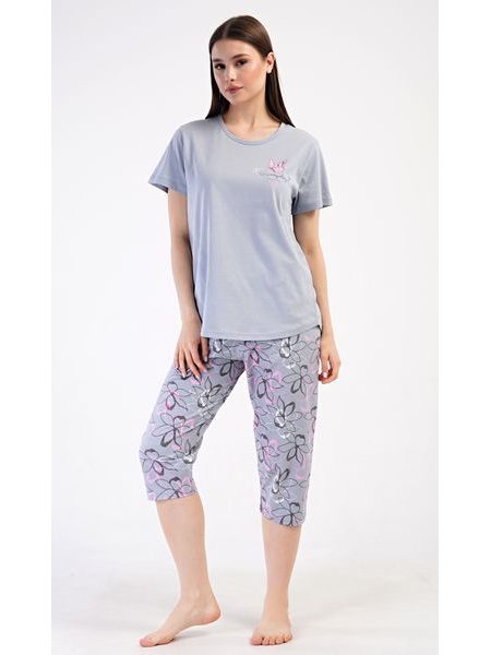 Dámské pyžamo kapri Miana - šedá