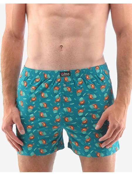 Pánské trenky volné, šité, s potiskem 75182P - šalvěj paprika