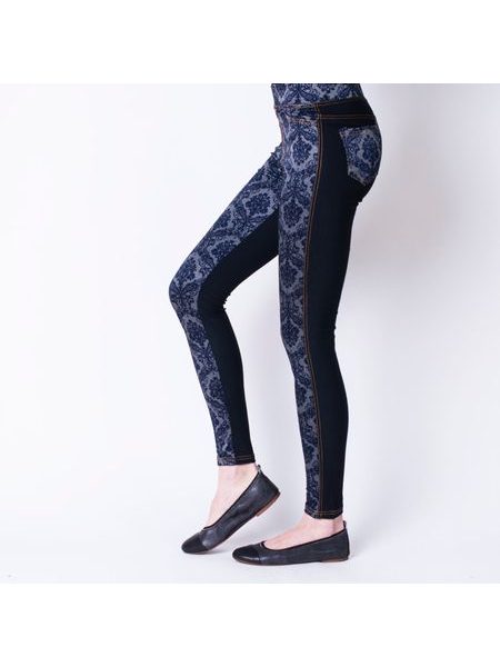 Bavlněné legíny s módním vzorem černé