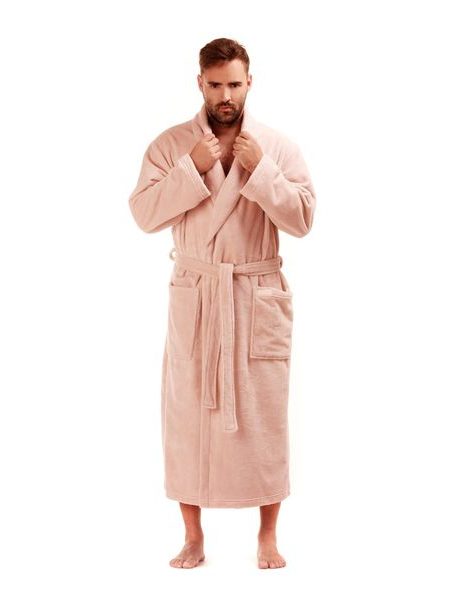 Dlouhý savý župan se šálovým límcem TAMPA oříšková