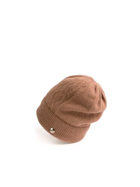 Angorská čepice - tmavobéžová