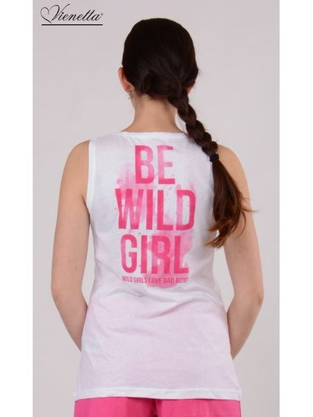 Dámské pyžamo šortky na ramínka VIENETTA Pusa - bílá