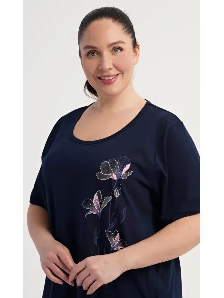 Dámské domácí šaty s krátkým rukávem Karin - vínová