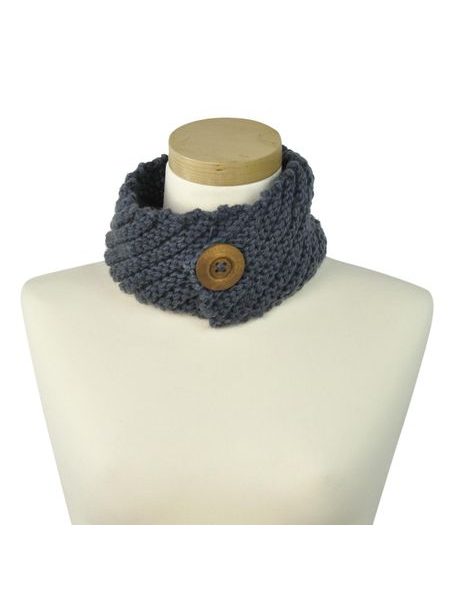 Čelenka s knoflíkem tmavě šedá