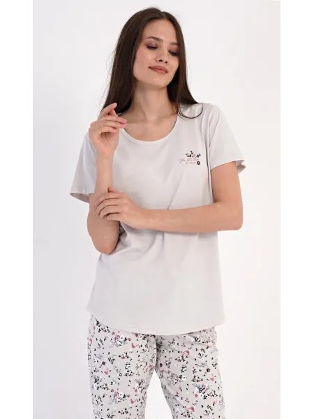 Dámské pyžamo kapri Klaudie - starorůžová