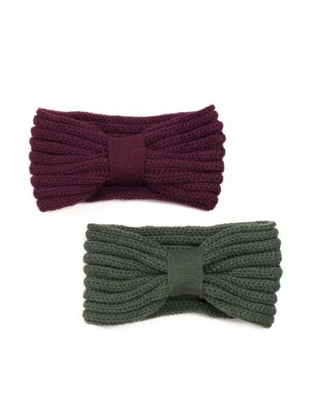 Podzimní čelenka pletená modrá