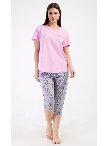 Dámské pyžamo kapri Miana - šedá