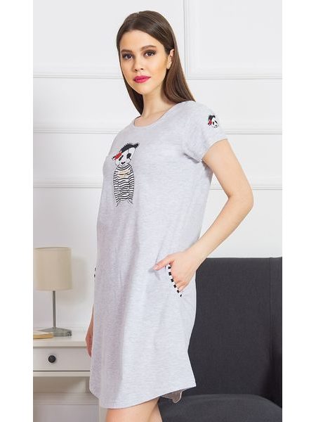 Dámské domácí šaty s krátkým rukávem Pirát - červená