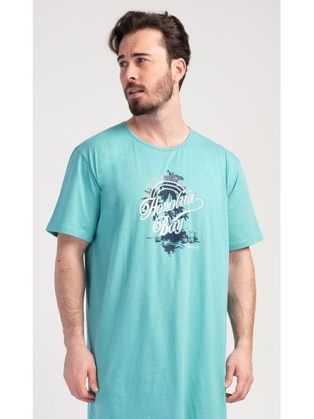 Pánská noční košile s krátkým rukávem Honolua bay - mátová
