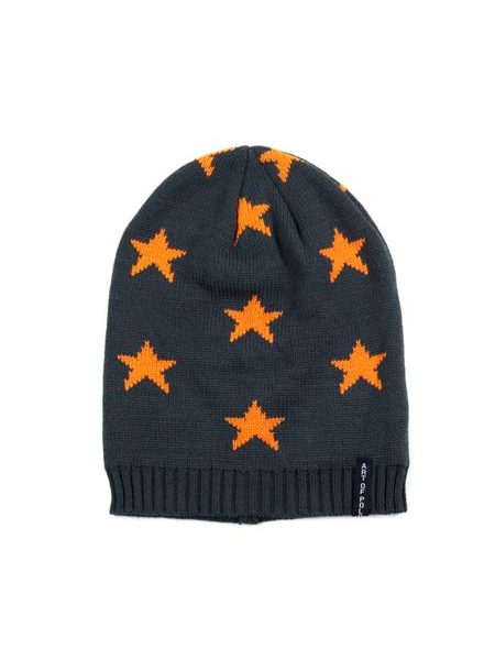 Čepice beanie s hvězdičkami tmavě šedá