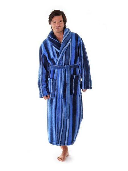 Pánský dlouhý župan se šálovým límcem JOE modrá