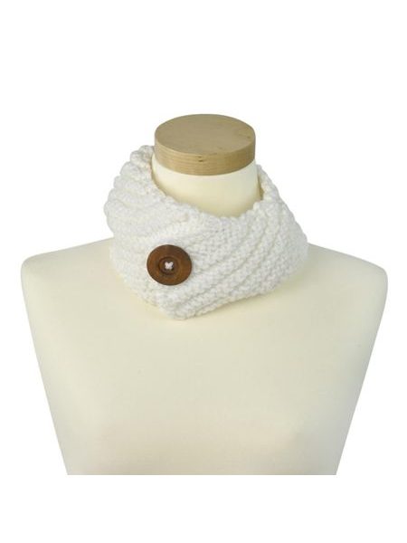 Čelenka - šála s knoflíkem bílá