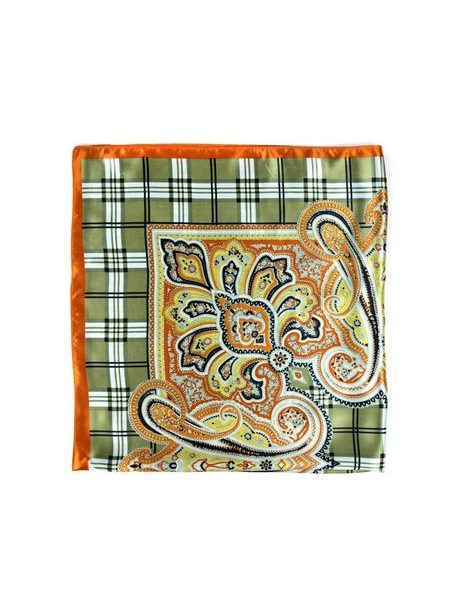 Klasický šátek s elegantními motivy - oranžový