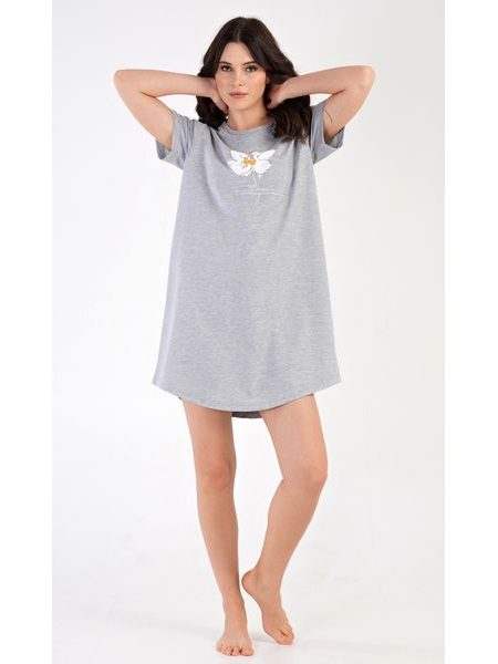 Dámská noční košile s krátkým rukávem Helena - šedá