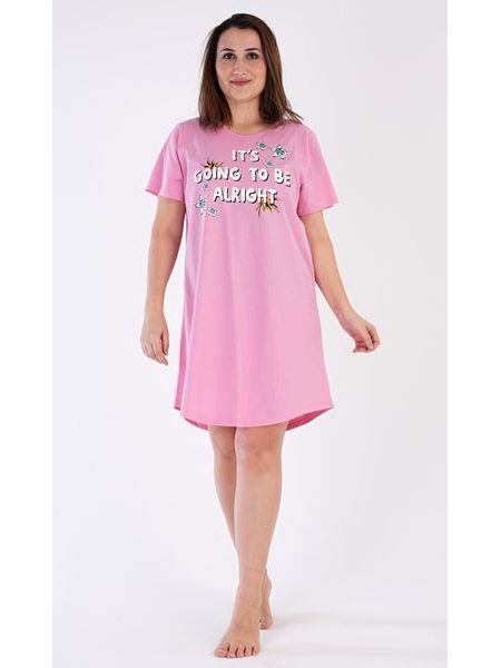 Dámská noční košile s krátkým rukávem Sabina - lososová