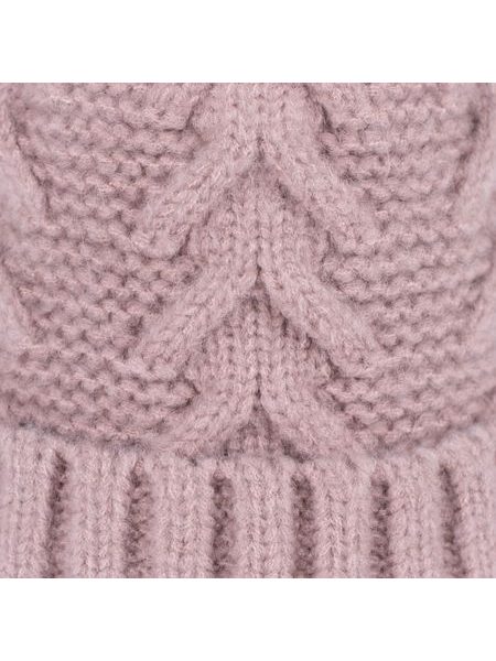 Zimní čepice se vzorem a bambulí růžová