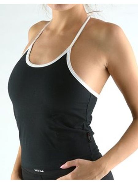 GINA dámské top, úzká ramínka, šité 98006P - černá bílá