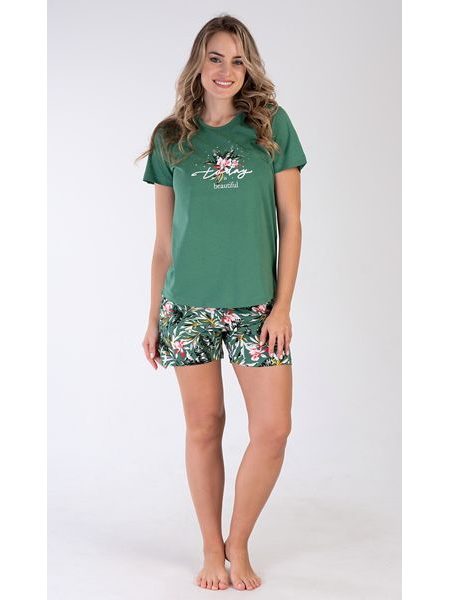 Dámské pyžamo šortky Beautiful - smaragdová