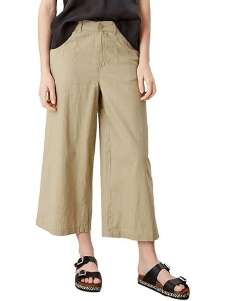 Dámské plátěné kalhoty s.Oliver zelené