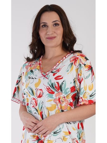 Dámská noční košile s krátkým rukávem Alex - lososová