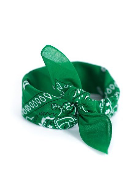 Zelený šátek do vlasů pin-up bandana