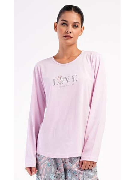 Dámské pyžamo dlouhé Kika - světle růžová