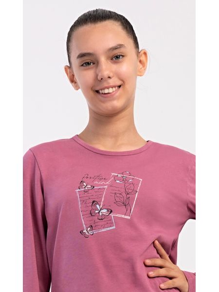 Dětské pyžamo dlouhé Charlotte - starorůžová