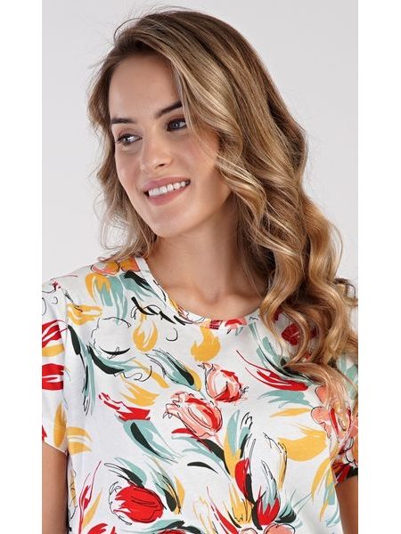 Dámská noční košile s krátkým rukávem Sofie - lososová