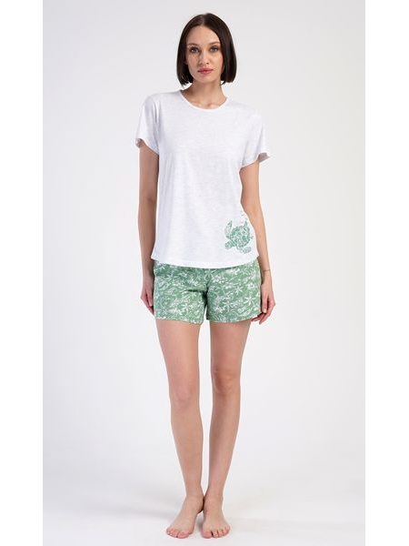 Dámské pyžamo šortky Želva - světle šedá