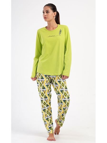 Dámské pyžamo dlouhé Zuzka - světle zelená