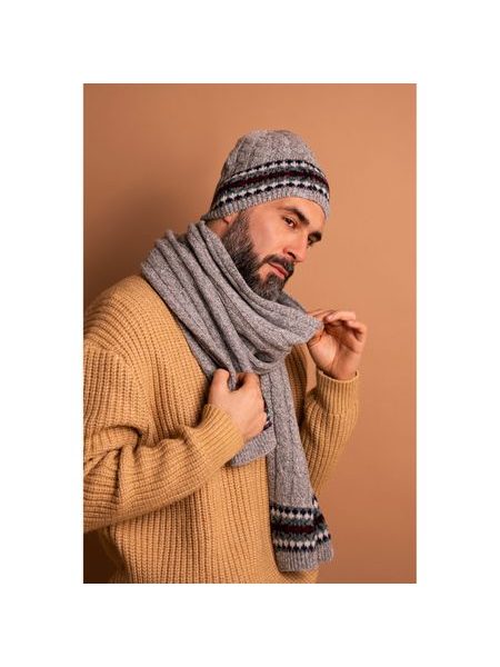 Čepice, šála - světlešedá