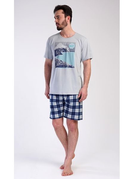 Pánské pyžamo šortky Wander - světle modrá