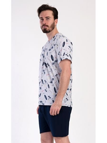 Pánské pyžamo šortky Surfing - šedá