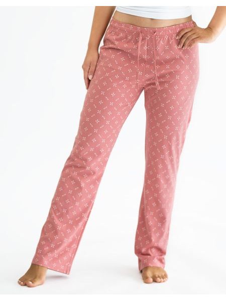 Dámské kalhoty dlouhé pyžamové dámské, šité, bokové, s potiskem Pyžama 2024 19165P - maracuja bílá