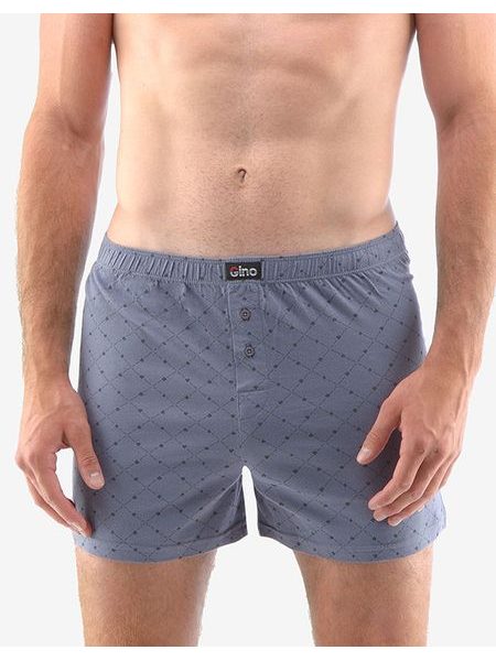 Pánské trenky volné, šité, s potiskem 75183P - šedá tm. šedá