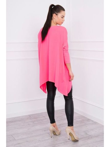 Tričko oversized, neonově růžová