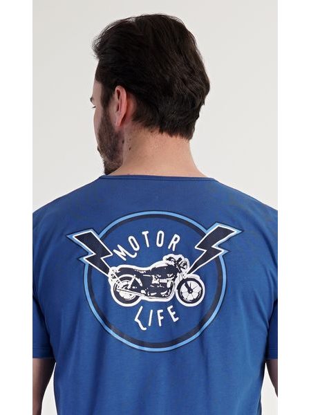 Pánské pyžamo šortky Motocycle - modrá