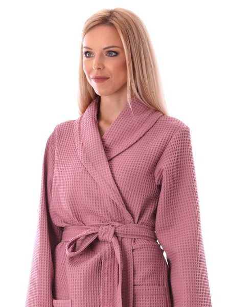 Vaflový župan Esbo do sauny - starorůžová