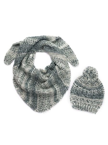 Set pletené čepice se šátkem světle šedá melanž
