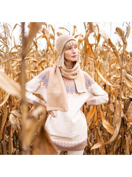 Zimní sada modrá čepice a šála