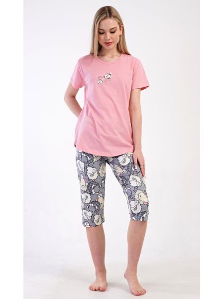 Dámské pyžamo kapri Ovečka - lososová