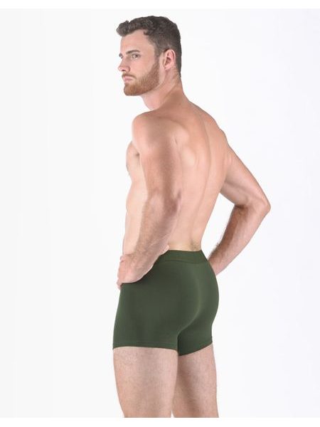 Pánské boxerky kratší nohavička, šité, jednobarevné Eco Bamboo 73126 - lahvová