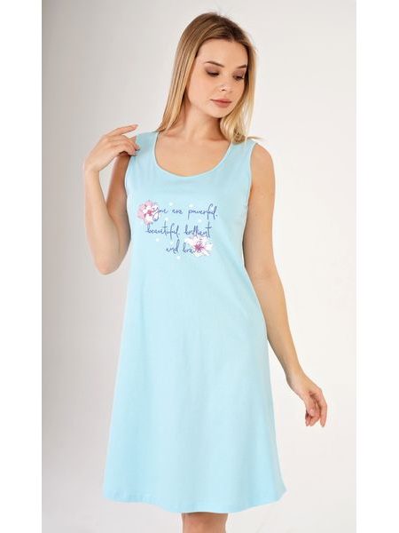 Dámská noční košile na ramínka Ellie - světle modrá