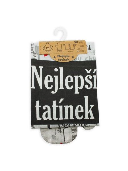 Nejlepší tatínek, zástěra, chňapka s magnetem, dvě utěrky