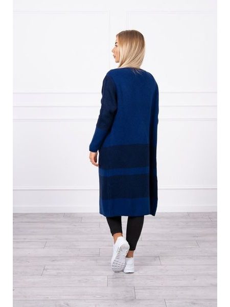 Dlouhý svetr s kapsami, tmavě modrá