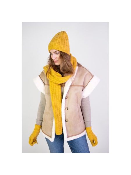 Čepice, šála a rukavice - žlutá