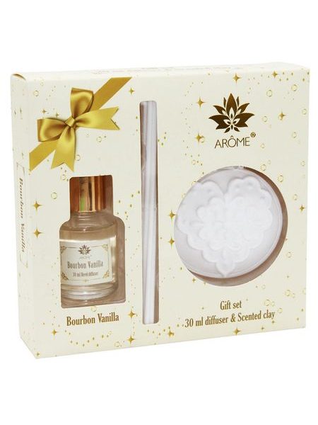 Dárkový set difuzéru 30 ml a vonného jílu, Bourbon Vanilla